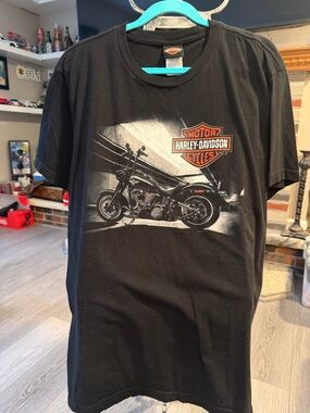 Harley-Davidson Black Tee with Motorcycle Print